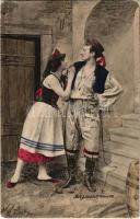 1902 Magyar népviselet / Hungarian folklore. Serie 921-6. s: Ch. Scolik
