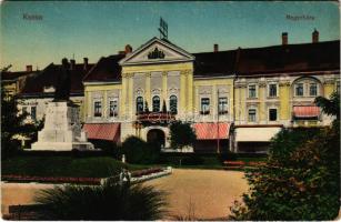 Kassa, Kosice; Megyeháza, Honvéd emlékmű. Vasúti levelezőlapárusítás 29. sz. 1916. / county hall, Hungarian military monument (EK)