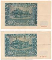 Lengyelország / Német megszállás 1941. 50Zl "A 3435822" + 50Zl "B 9537398" T:F s...