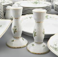 Hollóházi Erika mintás 12 személyes étkészlet. Kézzel festett, jelzett, hibátlan. Hozzá még két gyer...