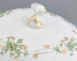 Hollóházi Erika mintás 12 személyes étkészlet. Kézzel festett, jelzett, hibátlan. Hozzá még két gyer...