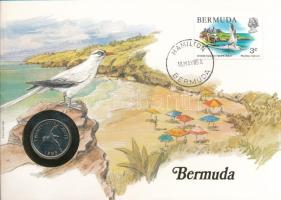 Bermuda 1985. 25c felbélyegzett borítékban, bélyegzéssel, német nyelvű leírással T:UNC Bermuda 1985. 25 Cents in envelope with stamp and cancellation, with German description C:UNC