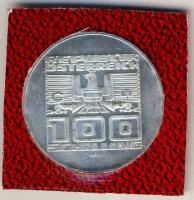 Ausztria 1977. 100Sch Ag "Festung Hohensalzburg" tanúsítvánnyal T:BU