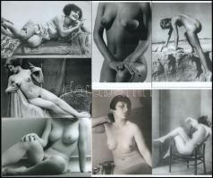 Eltérő időben és különféle helyszíneken készült, szolidan erotikus felvételek, 13 db modern nagyítás Botta Dénes (1921-2010) budapesti fotóművész tematikus fotógyűjteményéből, 10x15 cm és 15x10 cm