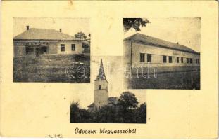 1948 Megyaszó, Református templom, Hangya szövetkezet üzlete és saját kiadása (Rb)