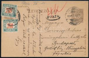1922 Díjjegyes levelezőlap 2 x 200f portóval