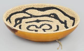 Király Károly zsűrizett kerámia falitál, jelzés nélkül, minimális kopással és mázrepedéssel, zsűri c...