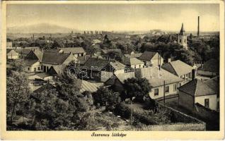 1939 Szerencs, látkép. Schönfeld Zoltán kiadása (gyűrődés / crease)