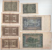 Lengyelország / Német megszállás 1940. 20Zl + 1941. 1Zl (2x) + 2ZL (3x) + 50Zl T:F közte szép papír ...