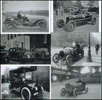 cca 1940 előtt készült felvételek különféle automobilokról, 13 db modern nagyítás a néhai Lapkiadó Vállalat központi fotólaborjának archívumából, 10x15 cm