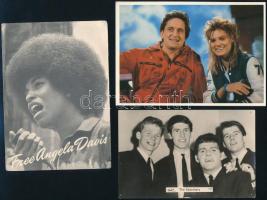 Külföldi színészek és előadók, 11 db fotólap, vegyes állapotban, 15x10 cm körül