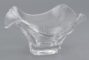 Üveg kínáló tál, Formába öntött, hibátlan d: 19 cm