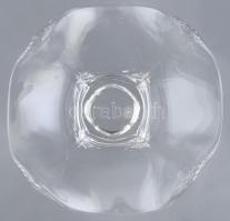 Üveg kínáló tál, Formába öntött, hibátlan d: 19 cm