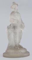 Mandolinos üveg figura, Formába öntött, hibátlan 15 cm