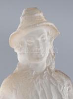 Mandolinos üveg figura, Formába öntött, hibátlan 15 cm