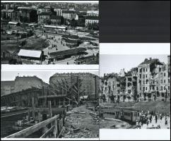 cca 1945 és cca 1972 Budapest, a Széll Kálmán, majd a Moszkva tér különböző időpontokban, 3 db modern nagyítás, 15x21 cm