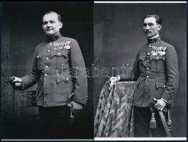cca 1940 előtt készült felvételek kitüntetett katonákról, tisztekről, főtisztekről, 7 db modern nagy...