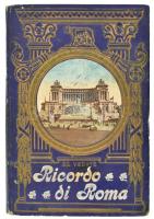 cca 1900-1920 Ricordo di Roma, leporelló 28 db képpel, sérült, szétvált állapotban