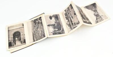 cca 1900-1920 Ricordo di Roma, leporelló 28 db képpel, sérült, szétvált állapotban
