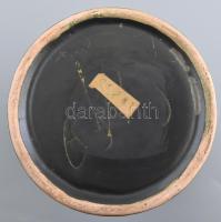 Retro mázas kerámia váza. Kézzel festett, jelzett, hibátlan 27 cm