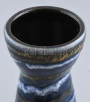 Retro mázas kerámia váza. Kézzel festett, jelzett, hibátlan 22 cm