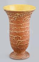 Gorka iparművészeti vállalatos mázas kerámia váza. Kézzel festett, jelzett, hibátlan 19 cm