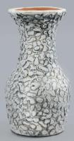 Király hólyagos kerámia váza. Kézzel festett, jelzett, hibátlan 20 cm