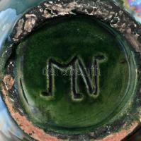 MV jelzéssel Miska kancsó mázas keármia, jelzett, hibátlan 20 cm