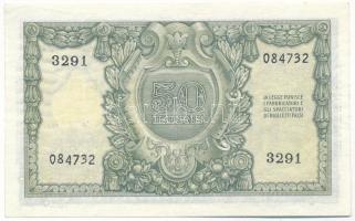 Olaszország 1951. 50L "3291 084732" T:F szép papír
Italy 1951. 50 Lire "3291 084732&...