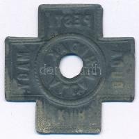 1896. "Magyar Királyi Budapesti Államhidak" kereszt alakú fém bárca T:XF patina