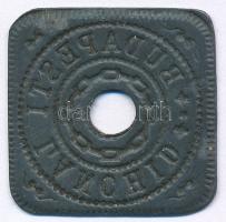 1896. "Magyar Királyi Budapesti Államhidak" négyzetes alakú fém bárca T:XF