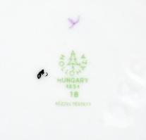 Hollóházi nagy kaspó. Kézzel festett, jelzett, aranyozott, kis kopással d: 17 cm, m: 16 cm