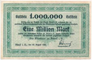 Németország / Weimari Köztársaság / Szászország 1923. 1.000.000M helyi bankjegy T:F Germany / Weimar Republic / Saxony 1923. 1.000.000 Mark local banknote C:F