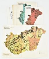 1983 Magyarország talajtérképei, 7 db térkép + 10 db róluk készített másolat, 40x27,5 cm és 29,5x21 cm méretben