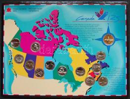 Kanada 1992. 25c 12klf db + 1$ "A Konföderáció 125. évfordulója" sorozat dekoratív emléklapon T:BU