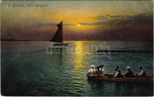 1913 Balaton, Esti hangulat, csónakázók (EB)