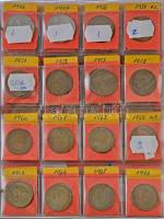 1946-1973. 188db-os rendezett forint gyűjtemény mappában, címkékkel, közte ritka évjáratokkal és az ...