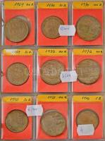 1946-1973. 188db-os rendezett forint gyűjtemény mappában, címkékkel, közte ritka évjáratokkal és az ...