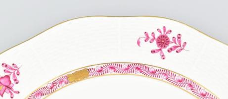 Herendi Apponyi mintás nagy méretű kínálótál. Kézzel festett, jelzett, hibátlan 29 cm