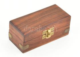 Hajós egyszemes távcső, réz, jelzés nélkül, fa tokban, h: 10 cm