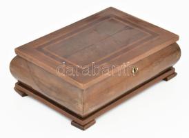 Intarziás fa ládika. Kulcs nélkül. 28x19 cm