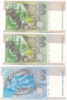 Szlovákia 2001-2004. 20K (2xklf) + 2005. 50K T:F közte szép papír
Slovakia 2001-2004. 20 Korun (2xd...