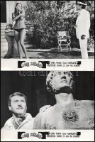 cca 1969 ,,A nagy zsákmány című francia - olasz filmvígjáték jelenetei és szereplői (köztük Bourvil és Jean Paul Belmondo), 5 db vintage produkciós filmfotó ezüst zselatinos fotópapíron, a használatból eredő (esetleges) kisebb hibákkal, a filmcím mezőt felülragasztották, 18x24 cm