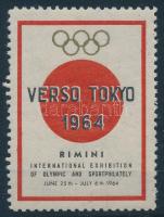 1964 Verso Tokyo Olimpiai Bélyegkiállítás levélzáró
