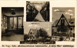 1936 Balatonlelle, Ált. Fogy. Szöv. alkalmazottainak balatonlellei "Erdélyi Mór" üdülőtelepe, főépület, hall, park