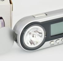 Zseblámpa, óra eredeti dobozában 10 cm,