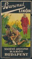 Barones likőr Société Anonyme Barót számolócédula, hajtott