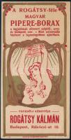 Magyar Pipere-borax Rogátsy Kálmán Budapest szecessziós számolócédula