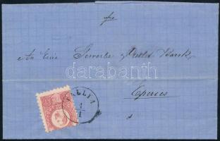 1872 Réznyomat 5kr szépen képbe fogazva levélen TÁLLYA - Eperies