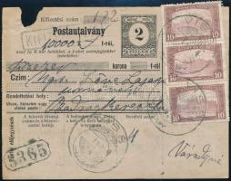 1922 Postautalvány 40K bérmentesítéssel